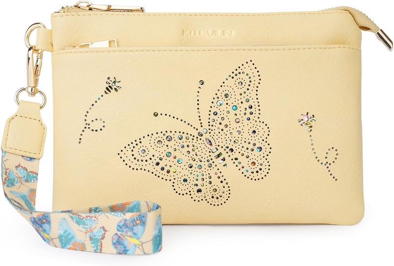 KITEVIUN Wristlet Wallets Clutch Purses for Women, Slim RFID Blocking Cell Phone Wallet Purse with Credit Card Holder - Image 1